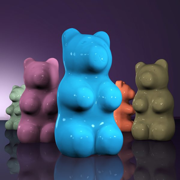 bären figur Kunst wien jelly bear jellypoolbear Lumibär lumi bär bunter deko bär  Plastik Figur Manuel Stepan nft wien nft artist